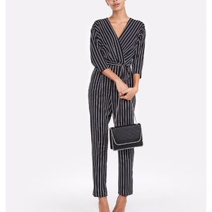 Navy and Maroon Striped jumpsuit